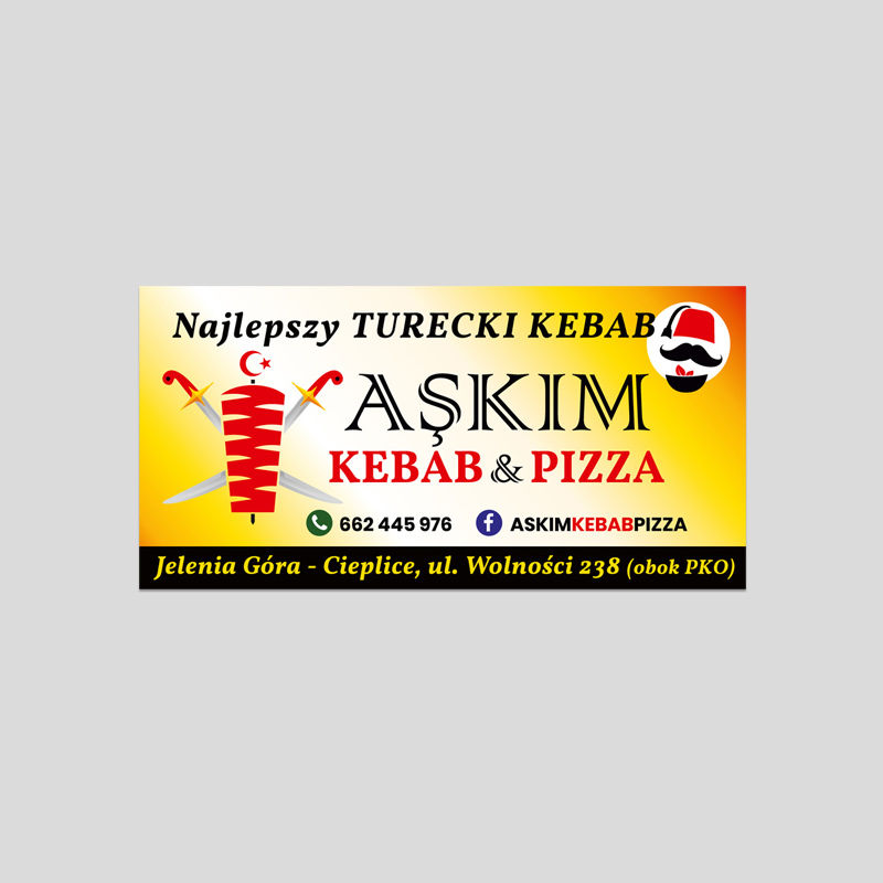 Projekt banera Kebab & pizza Jelenia Góra, Wrocław, Bolesławiec, Legnica