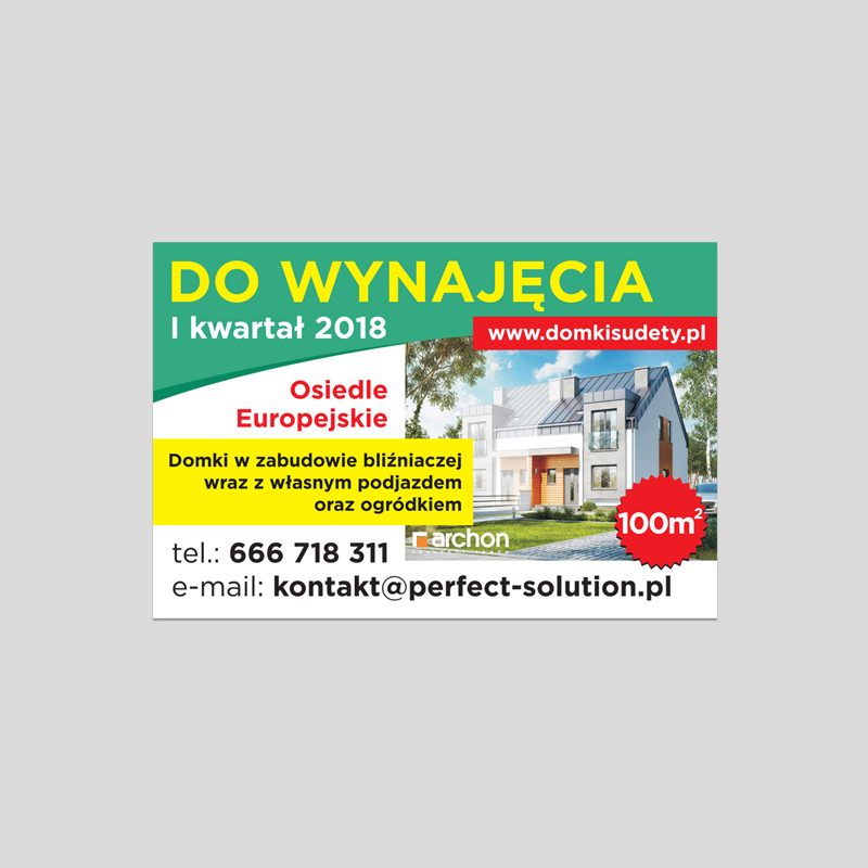 Projekt banera dla developera oferującego sprzedaż mieszkań Jelenia Góra, Wrocław, Bolesławiec, Legnica